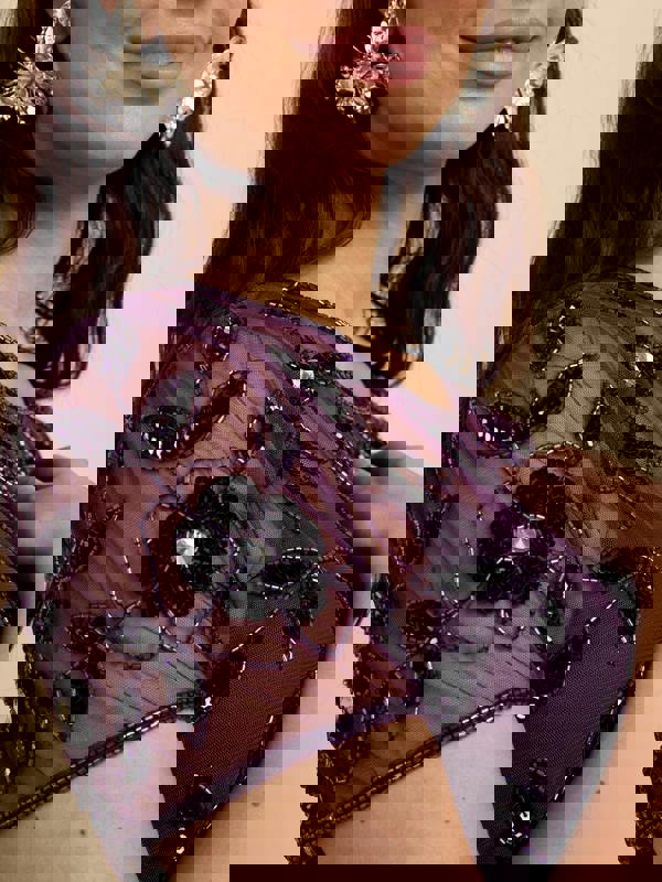 GWD Kelly Purple Embellished Maxi Dress