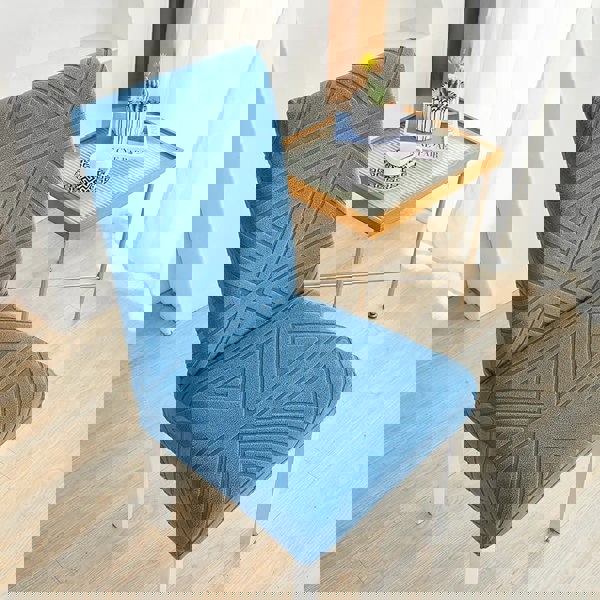 Anyseat Chair Cover Blue Triangular Design with Elastic Material for Dining Room Kitchen Wedding Hotel Banquet Restaurant