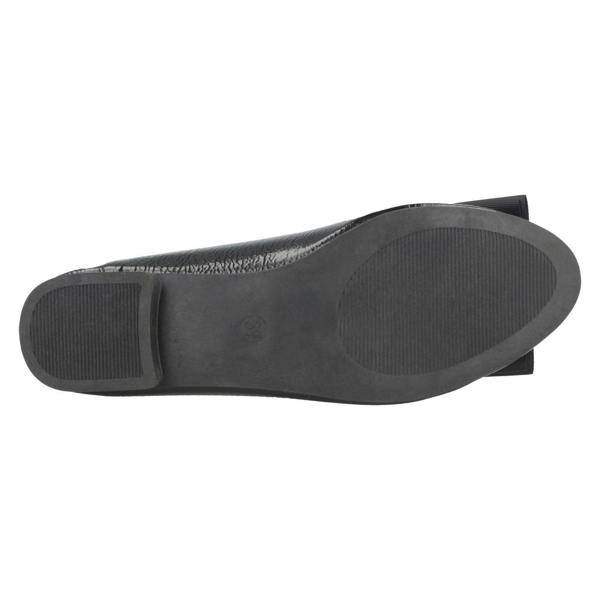Spot On Ladies Spot On Crinkle Patent Ballerinas