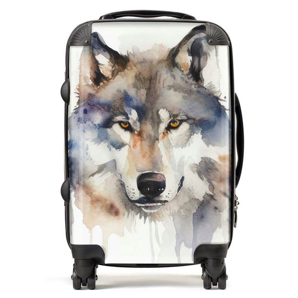 Warren Reed Wolf Watercolour Suitcase