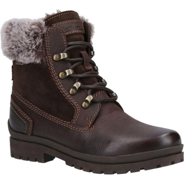 Cotswold Evenlode Leather Women's Brown Winter Ankle Boots