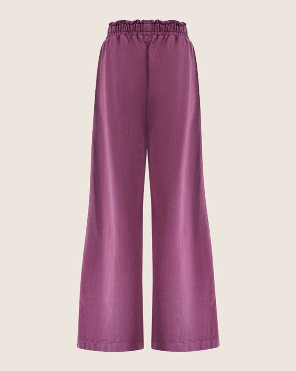 Organic coton Noor Purple Wide Leg Trousers- image 5