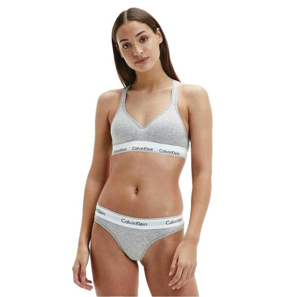 Calvin Klein Womens/Ladies Modern Cotton Blend Bralette - Grey - 