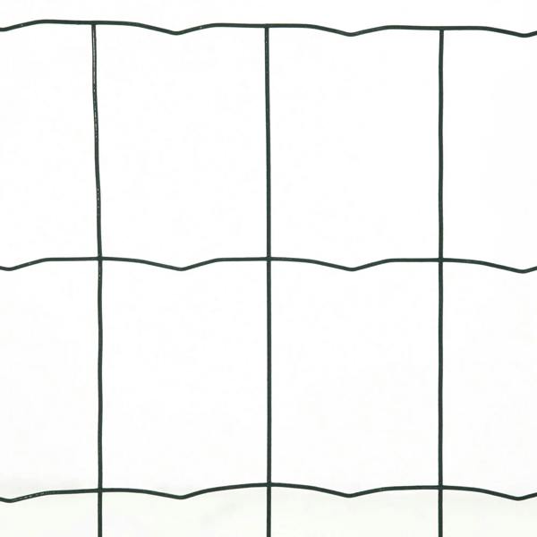 Green chicken wire mesh close-up, square grid with dark wire intersections