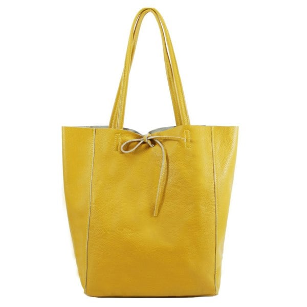 Kitise Soft Slouch Genuine Italian Leather Large Shopper Tie Closure Style Tote Handbag