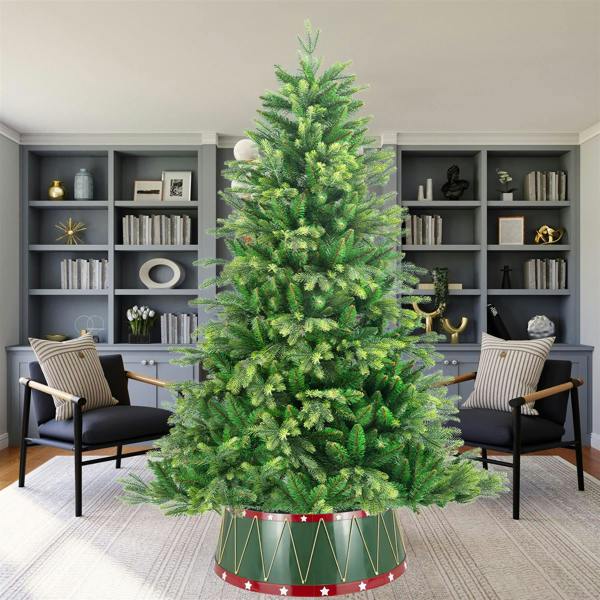 25.6 Inch Drum Style Christmas Tree Collar, Foldable Tree Base Cover with Mirror Finish image 3