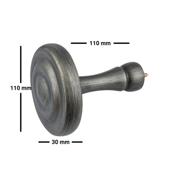 A.Unique Home Ribbed Wooden Curtain Pole with Rings and Fittings, In a Variety of Colours and Sizes (35mm) (Holdbacks, Brushed Olive)