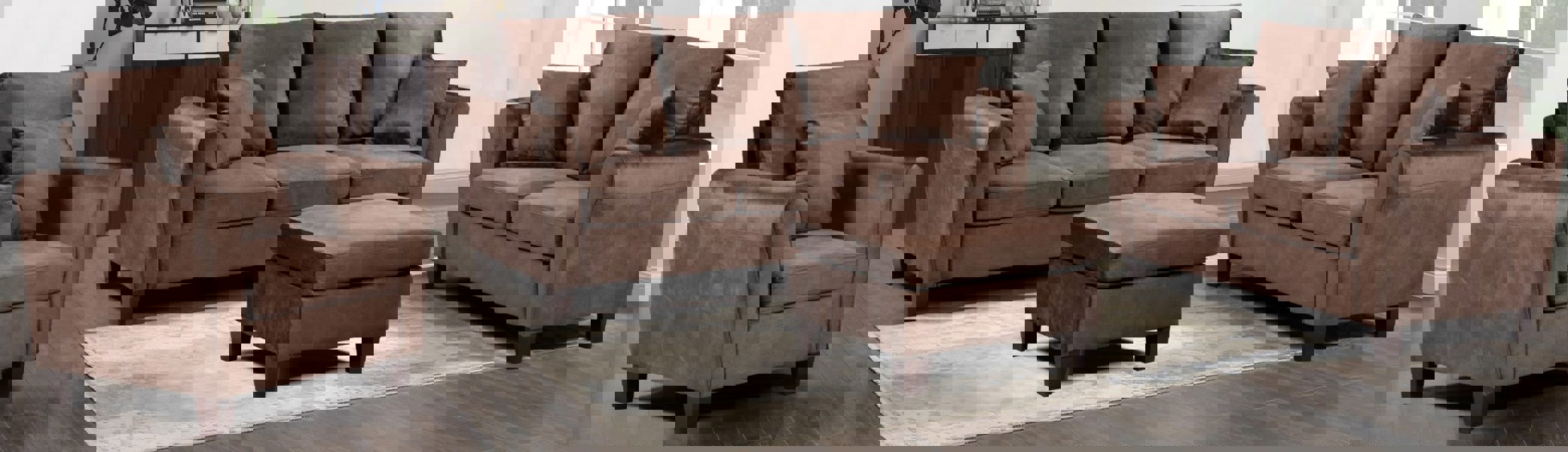 Comfy Living Tivoli Sofa Set: Brushed Velvet for a Luxurious Living Room Experience