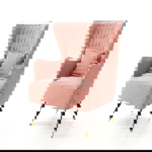 Velvet Wingback Armchair With Cushion Wingback Chairs Living and Home