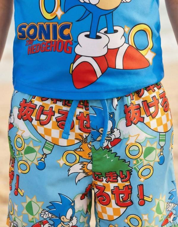 Vanilla Underground Sonic the Hedgehog Boys Blue Gamer 2 Piece Swim Set