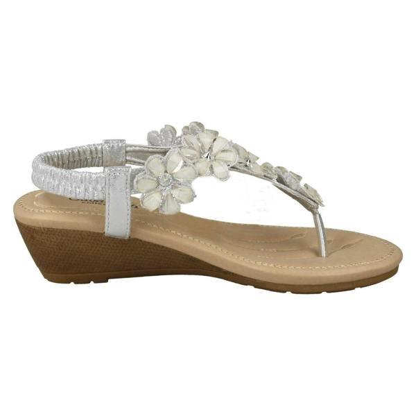 Savannah Ladies Savannah Mid Wedge Toepost Sandals