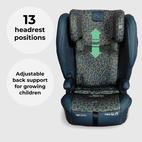 My Babiie MBCS80 Foldable Toddler to Booster R129 Car Seat with ISOFIX - Navy Leopard