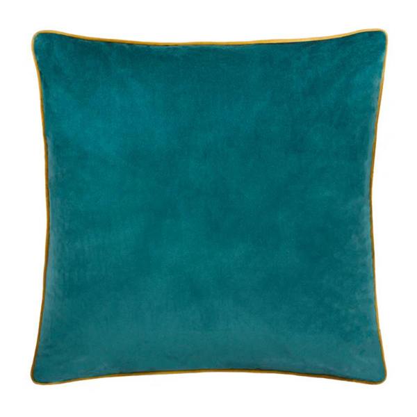 Furn Meridian Velvet Cushion Cover - Teal/Ocher - 