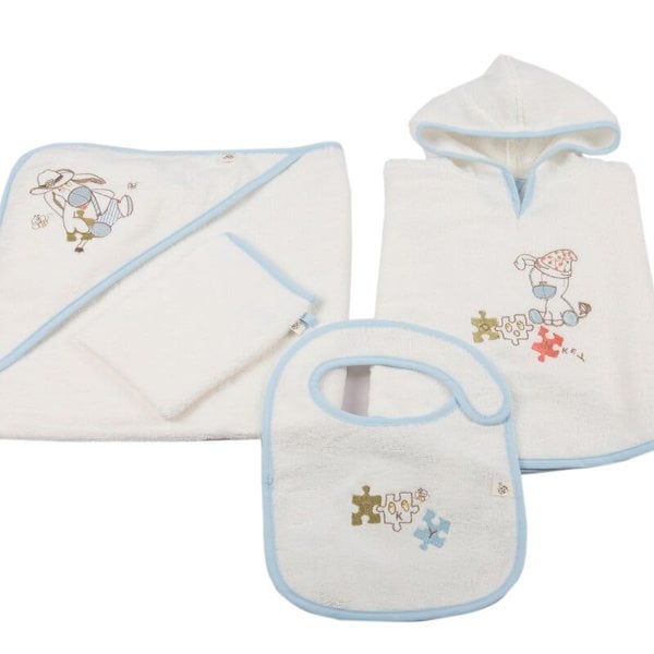 Organic cotton baby poncho set