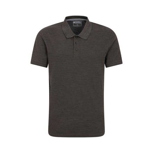 Mountain Warehouse Mens Dawnay Textured Pique Polo Shirt - Charcoal - 