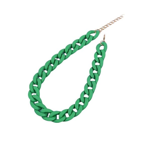 One Of A Kind Club Plain emerald green chunky chain necklace