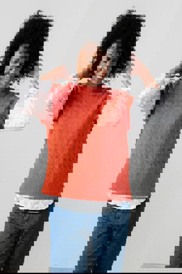 Lily & Me Wallace Pointelle Knit Tank Red