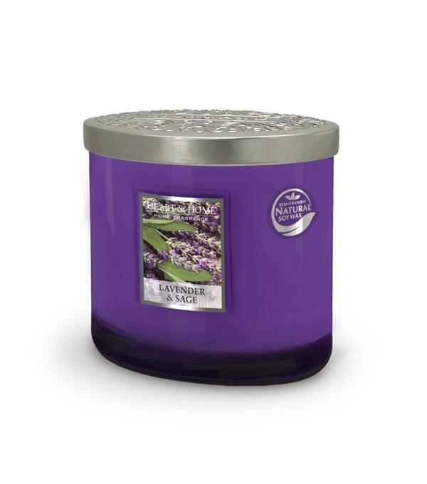Heart & Home Lavender & Sage - 2 Wick Ellipse Candle