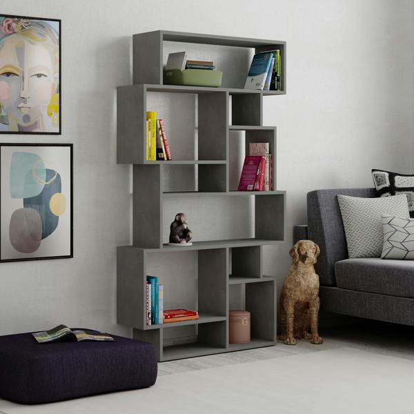 Decortie Karmato Modern Bookcase Display Unit with 10 Compartments 168.5cm Tall