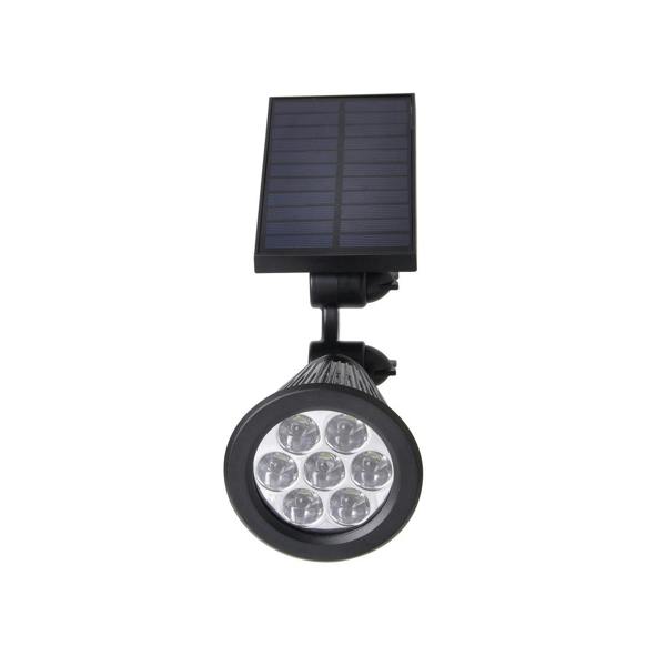 ENER-J Pack of 4 LED Solar Spotlights, 7W Solar Spike Garden Light,1800 mAh battery, 5.5V 1.5W Solar Panel, IP44, RGB