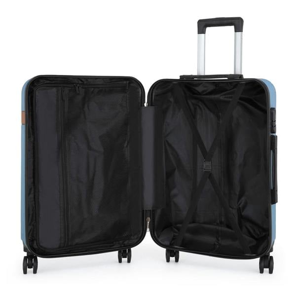Infinity Luggage Hard Shell Blue Navy Classic Dual 4 Wheel Luggage Suitcase Set