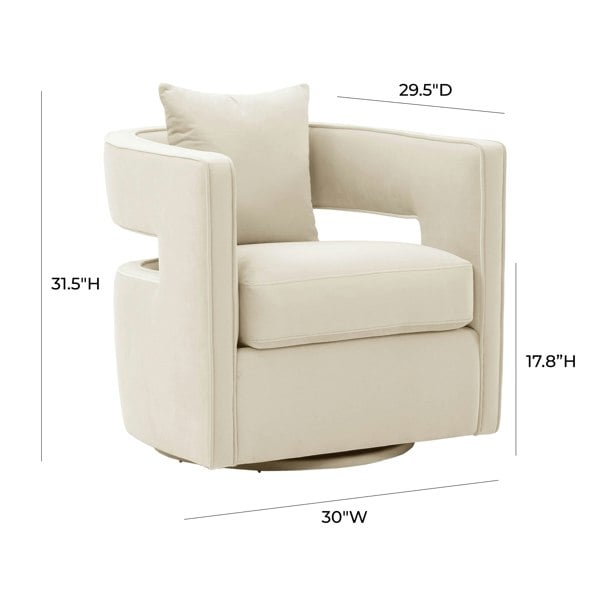 Furniture Edit Kennedy Cream Swivel Occasional Accent Chair