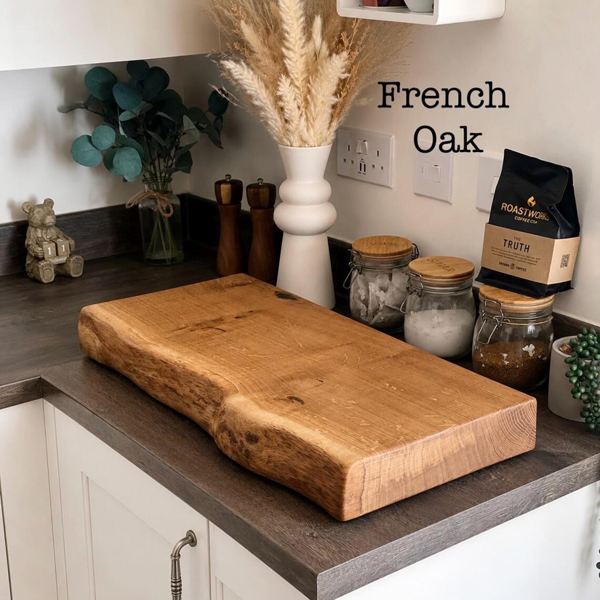Giraffes & Craftz XL Thick Oak Live Edge James Martin Style Chopping Board Block