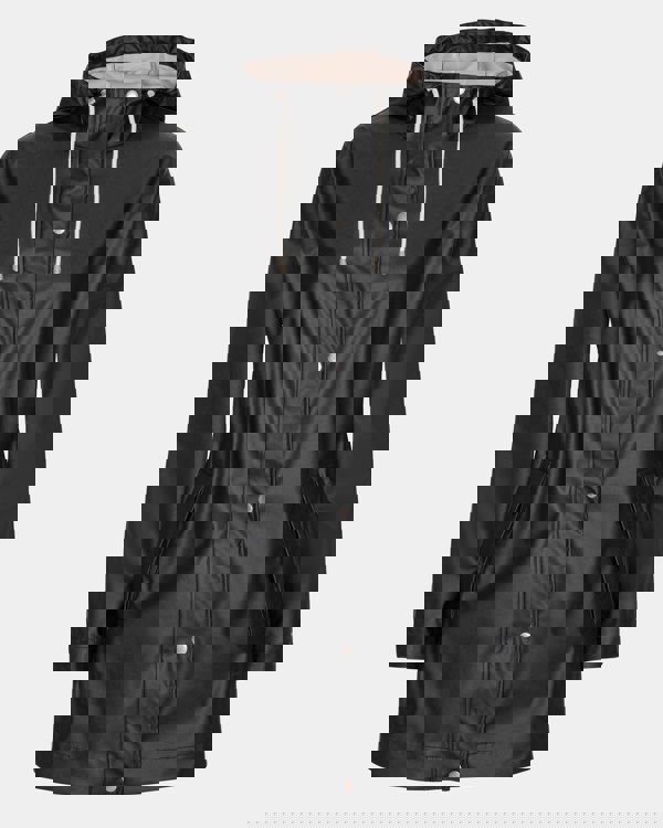 Ilse Jacobsen Rain Womens Short Rubberised Raincoat - Black Beauty 002