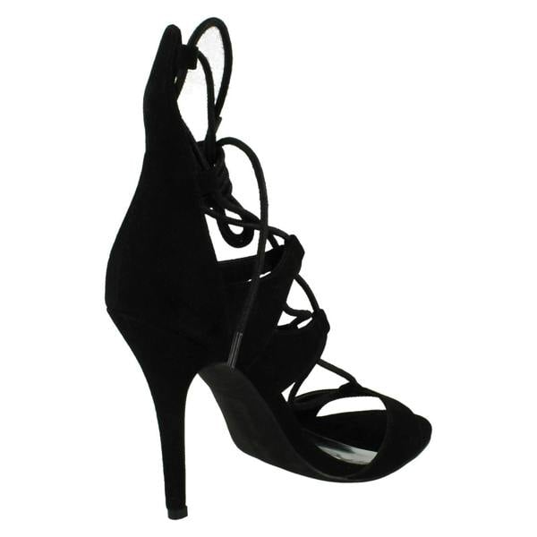 Anne Michelle Ladies Anne Michelle Open Toe Lace-Up Heels