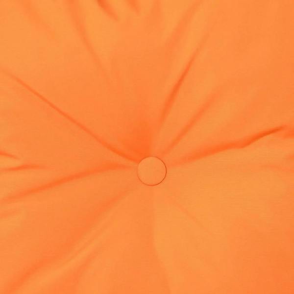 Orange cushion fabric with tufted button detail
