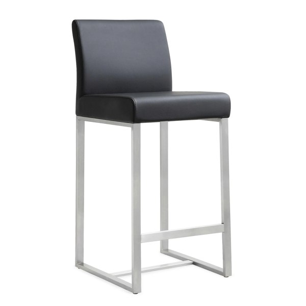 Furniture Edit Denmark Black Stainless Steel Counter Stool Set of 2