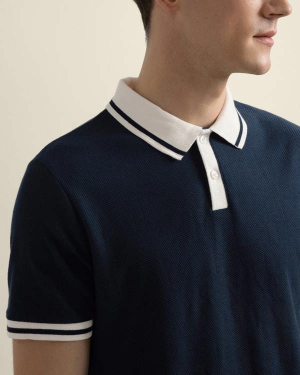 Larsson & Co Anders - Geometric Jacquard Polo Shirt