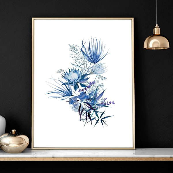 Botanical prints framed | set of 3 wall art prints