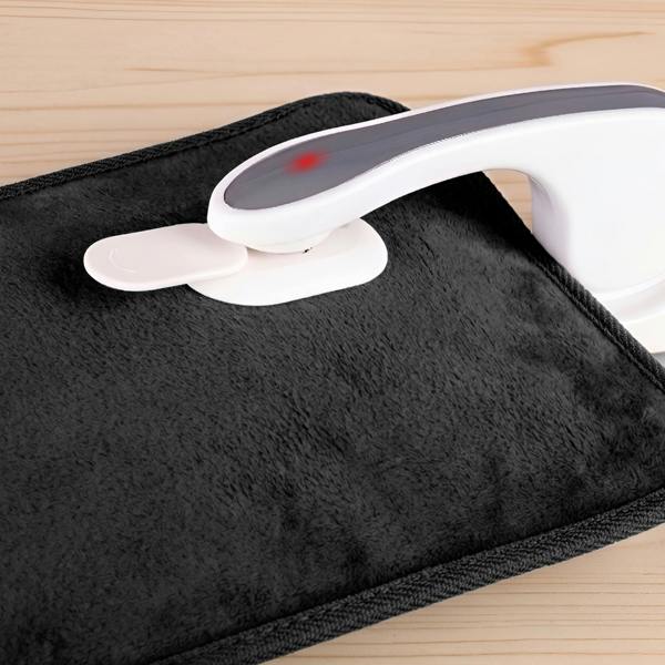 Gr8 Home Rechargeable Electric Hot Water Bottle Plush Hand Pouch Warmer Heat Pad Black 1L