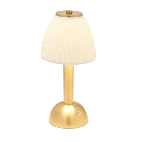 Hestia White USB LED Touch Table Lamp with Bronze Base