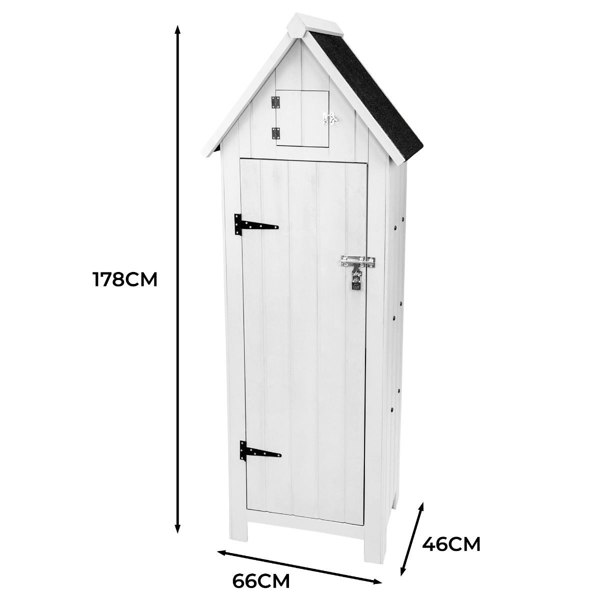 Monstershop Wooden Garden Shed – White