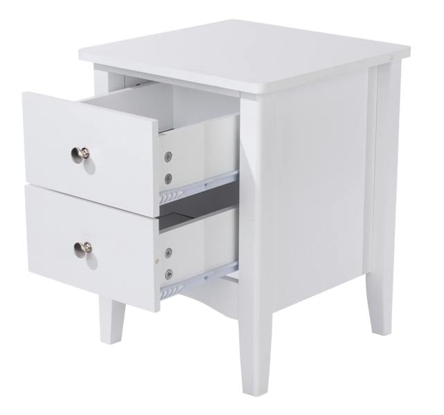 Core Products Set of 2 Como White Shaker 2-Drawer Bedside Cabinets