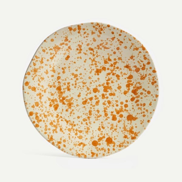 Hot Pottery Shallow Serving Bowl Burnt Orange