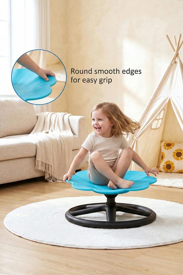 Living and Home Flower Sensory Balance Training Spinning Chair for Kids