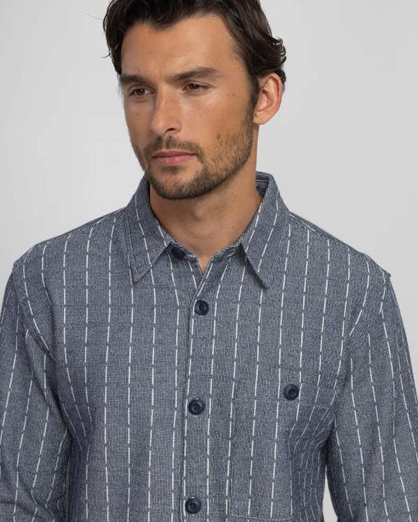 Steel & Jelly Men’s Crewe Stripe Jacquard Long Sleeve Shirt