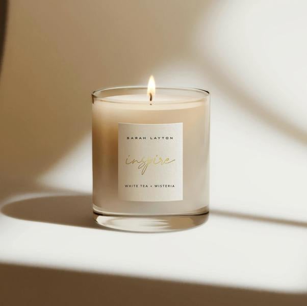 Sarah Layton Inspire - White Tea & Wisteria Scented Candle, 30cl - SLJC1-CAN-WTE