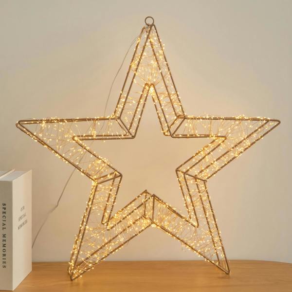 Samuel Alexander 58cm Light up Gold Galaxy Star Christmas Decoration with Warm White LEDs