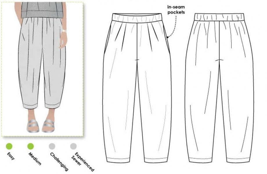 Style Arc Sewing Pattern Ethel Pants - Trousers for Women - Intermediate