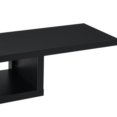 Wyld Haus Mika Mael 152cm Wooden Black Wall Mounted Floating TV Unit With Open Shelving And Cable Ports