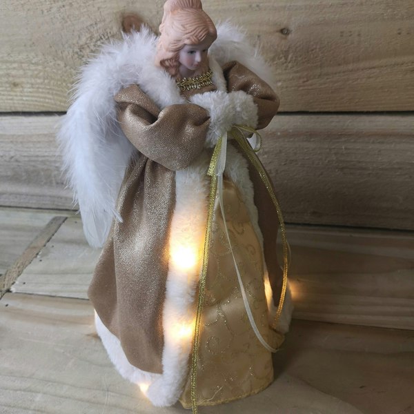 Samuel Alexander 30cm Premier Gold Angel Lit Tree Topper With Warm White LEDs