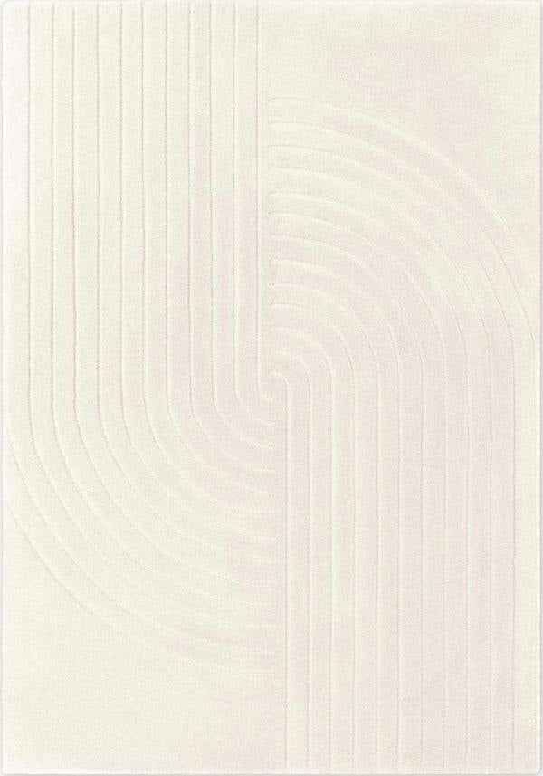 White textured wallpaper with wavy line pattern