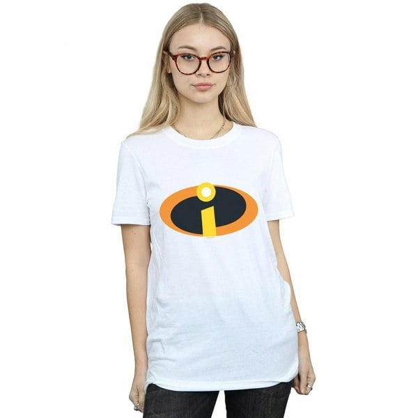 Disney Womens/Ladies The Incredibles Costume Logo Cotton Boyfriend T-Shirt - White