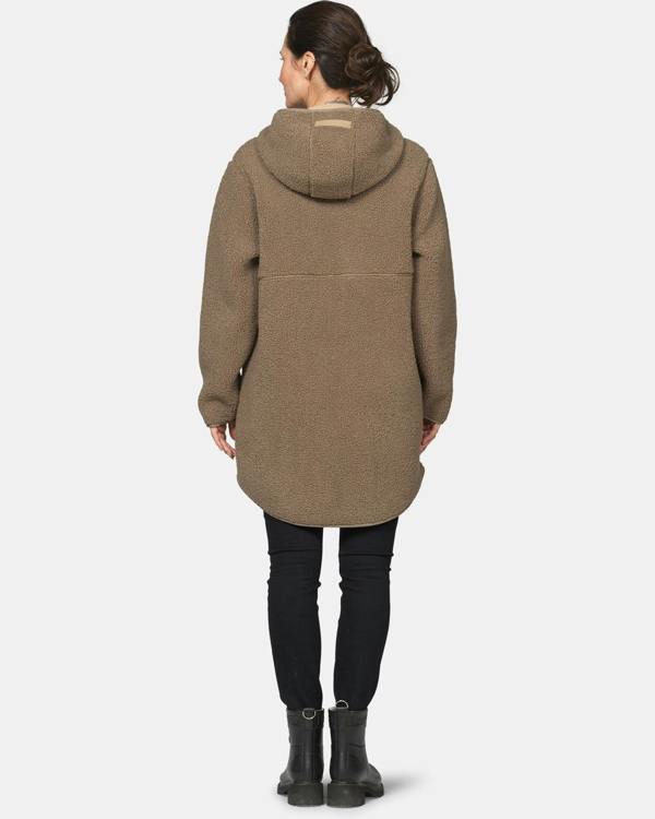 Ilse Jacobsen Bonded Pile Womens Hooded Jacket - Greige 105
