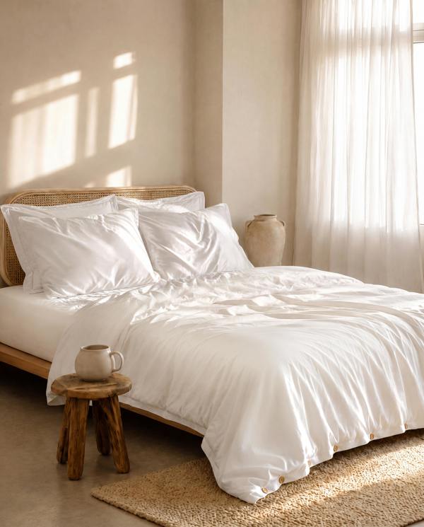 Pretty You London Bamboo Bedding Set in Cloud White