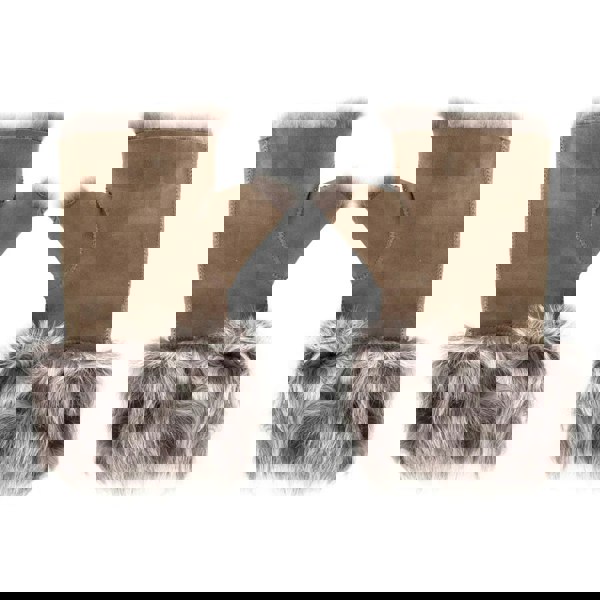 Infinity Leather Women’s Suede Leather Shearling Lined Fingerless Gloves